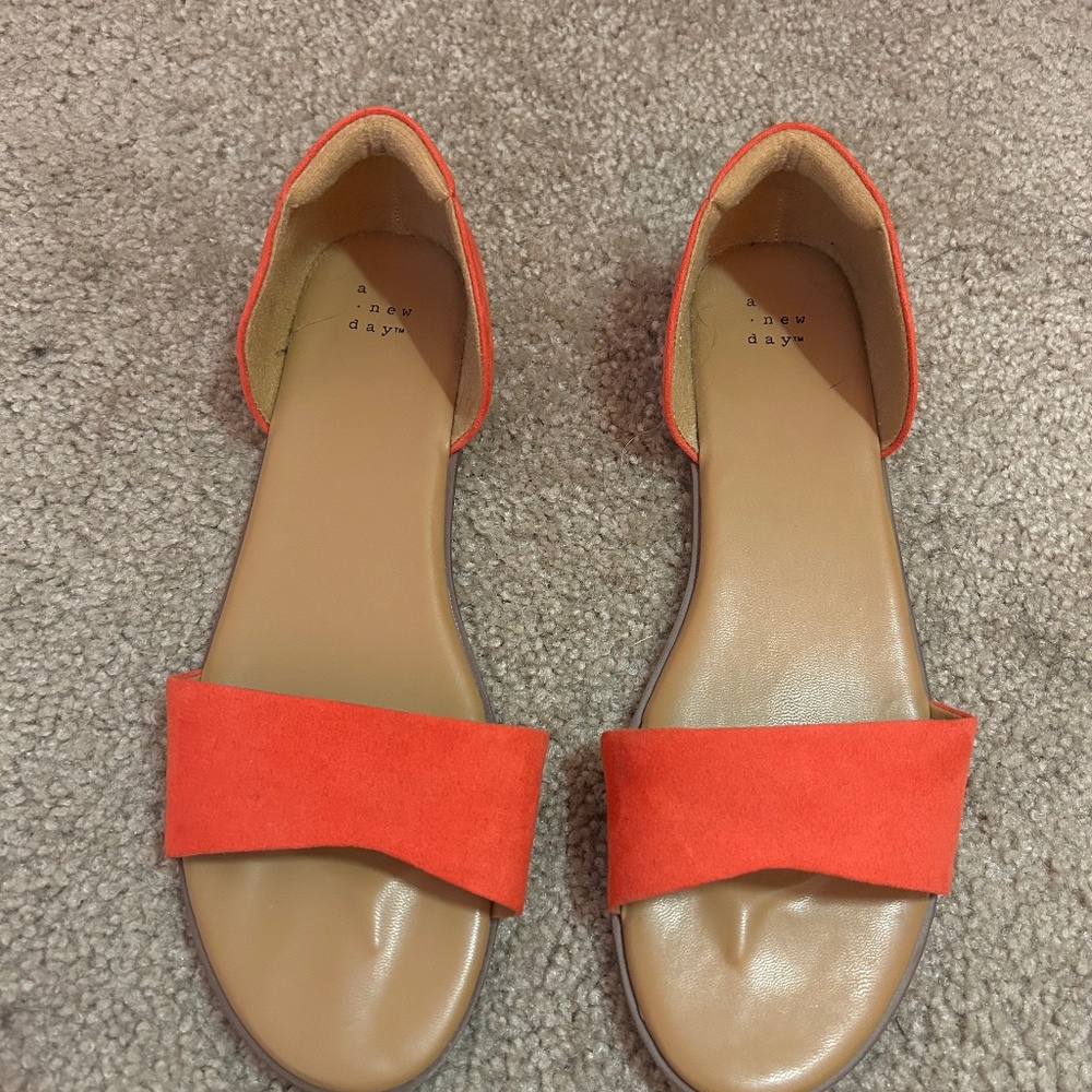 Orange slide sandals